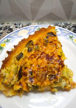 Una foto de Tarta de Zapallitos y Champiñones