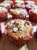 Muffins de banana, dulce de leche y almendras