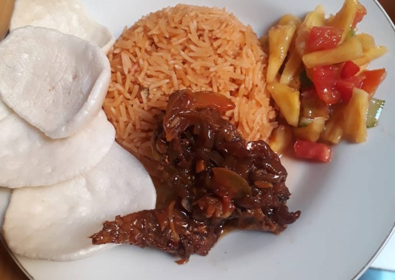 Nasi briyani dan pelengkap nya