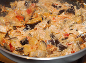 Padlizsános tészta recept fotója