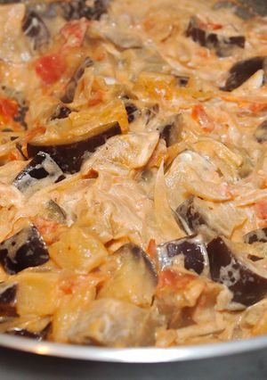 Padlizsános tészta recept fotója
