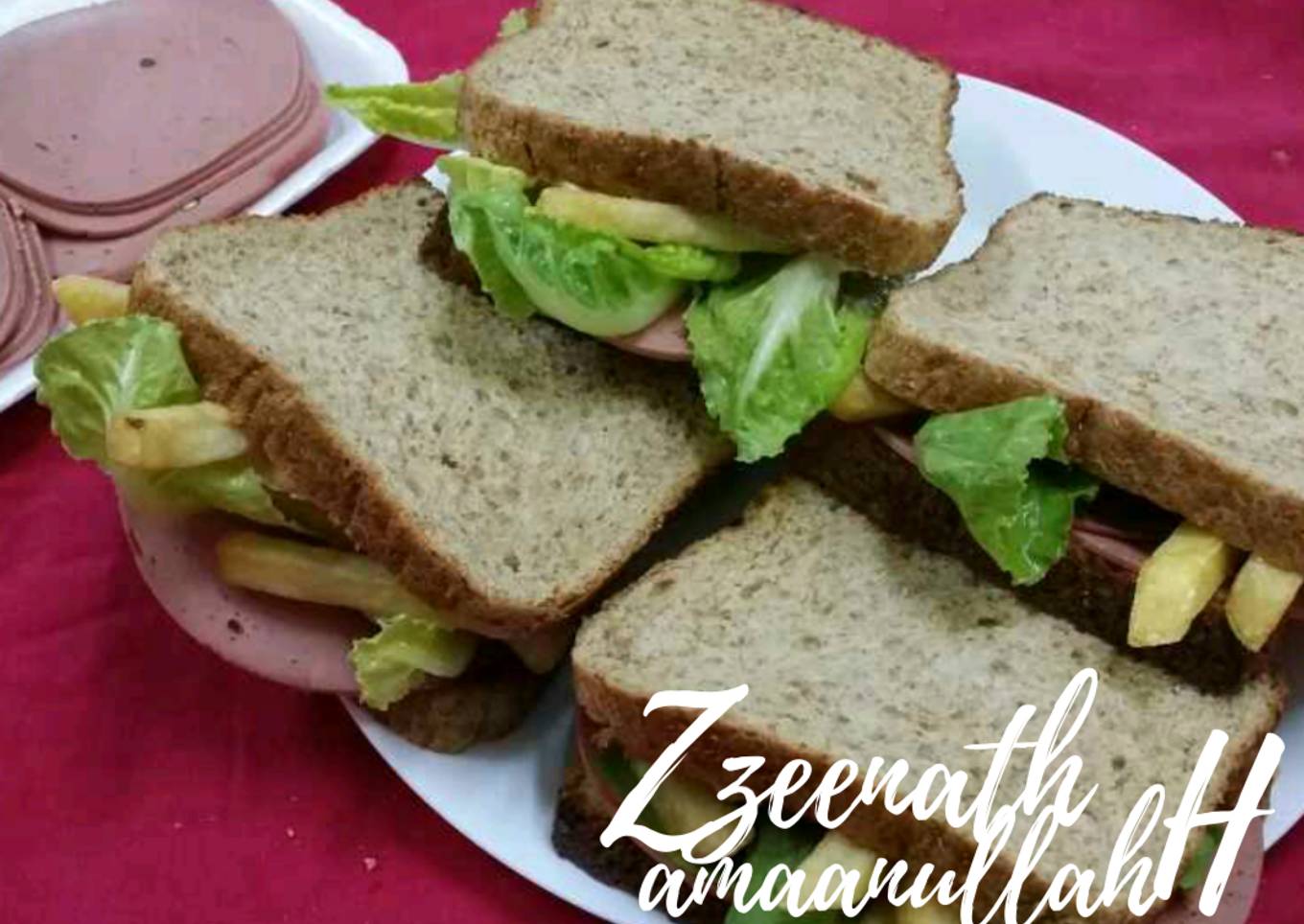 Brown Bread and Chicken Mortadella Sandwiches