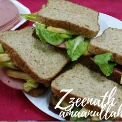 A picture of Brown Bread and Chicken Mortadella Sandwiches.