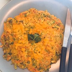 A picture of Veggie pancake(sugar free, eggless,no flour).