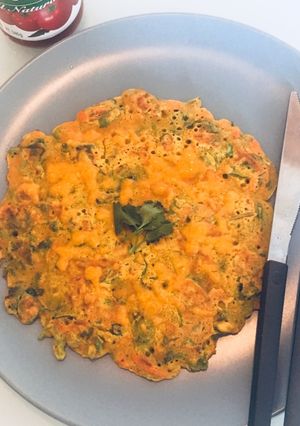 A picture of Veggie pancake(sugar free, eggless,no flour).