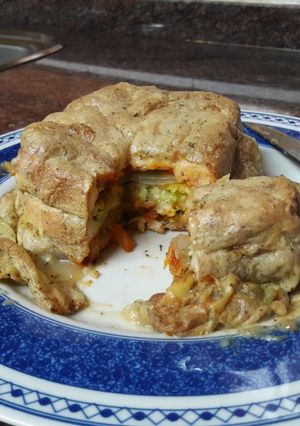 Una foto de 🇵🇹 "Francesinha portuguesa" sin gluten vegana 🥪