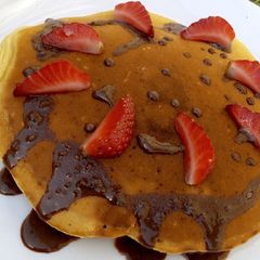 A picture of Eggless Pancakes#Breakfastcontest#PlateauState.