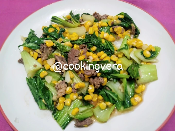 Langkah Gampang Menyiapkan Resep Cah Pokcoy Jagung Daging Sapi Anti Ribet, Mantap Sekali