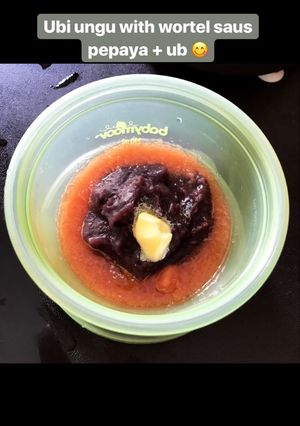 Foto resep Mpasi 6month ubi ungu with wortel saus pepaya + ub