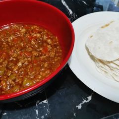 A picture of Pressure cooked improv taco.