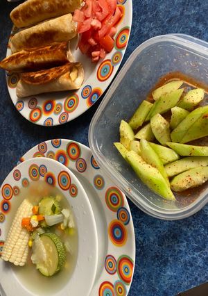 A picture of Chicken Soup and Crispy Tacos (Grandma Delia's Recipe).