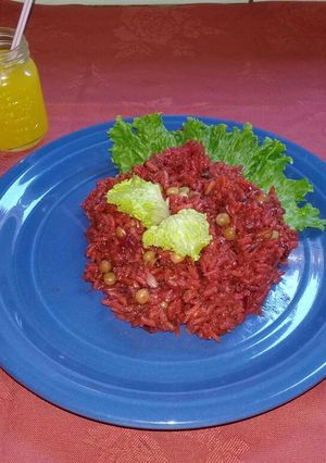 Una foto de Risotto de remolacha