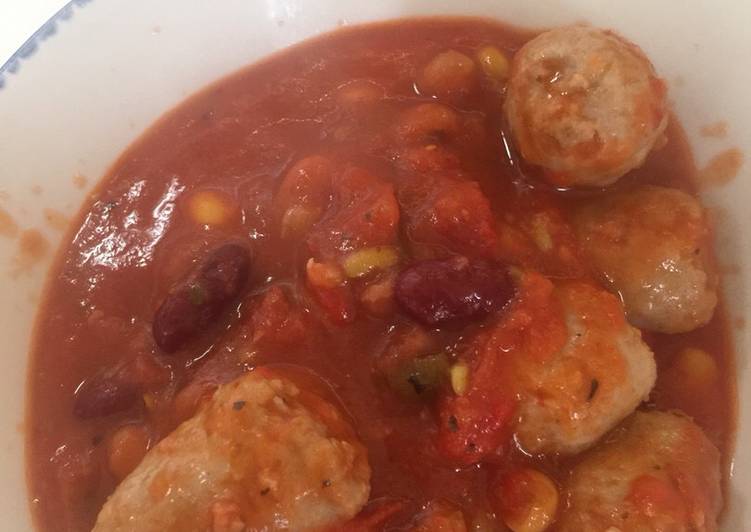 Recipe of Super Quick Homemade Herby Bean and Sausage Stew