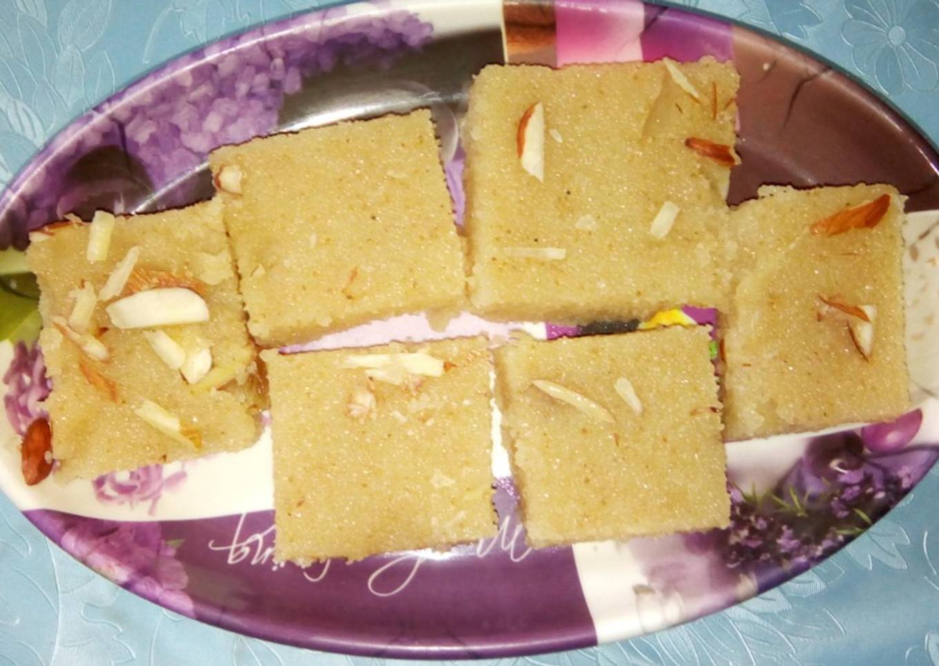 Semolina barfi