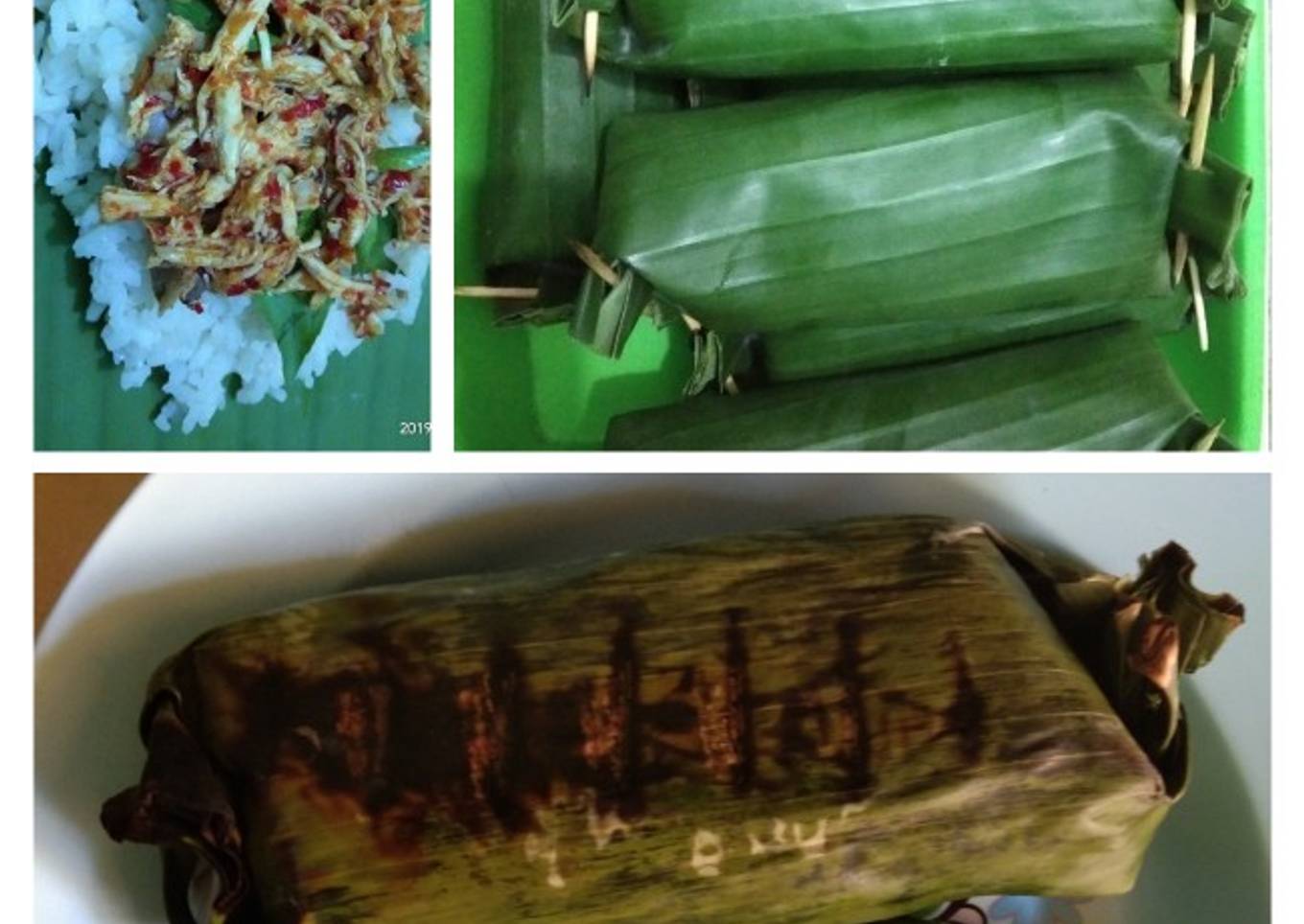 Nasi Bakar Isi Ayam Suwir Balado