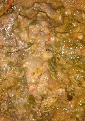A picture of Spinach soup.
