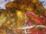 Fish stew with potatoes and kachumbari