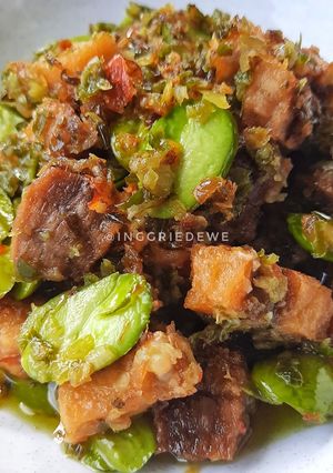 Foto resep Sambal Ijo Ikan Asin Jambal+Pete