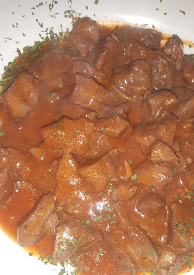 Una foto de Guisado de pavo con tomate