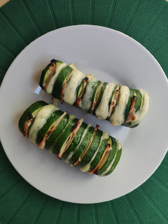 Una foto de Calabacín Hasselback
