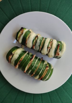 Una foto de Calabacín Hasselback
