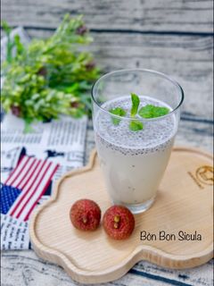 Hình của món Nước Vải Gừng Hạt Chia.