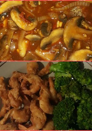 Foto resep Udang krispy siram saus jamur asam pedas manis,