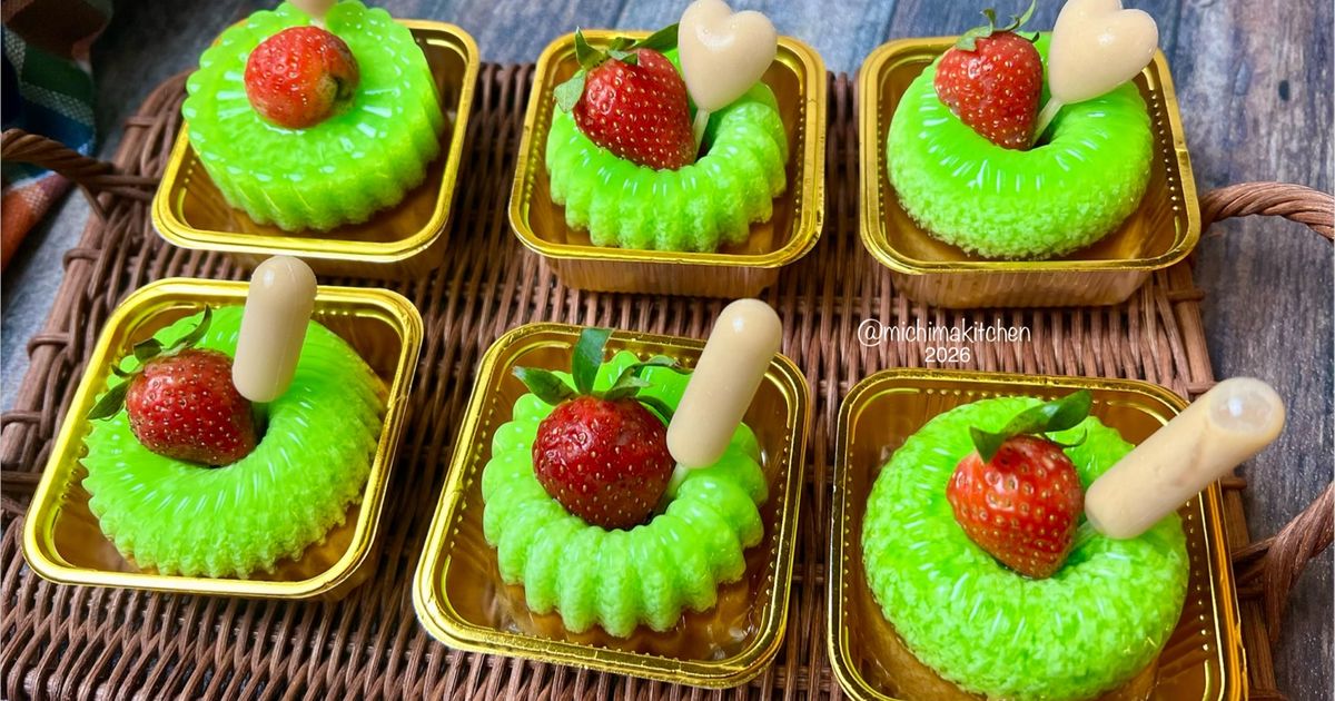 Mini Pudding Gula Merah Pandan Lumut