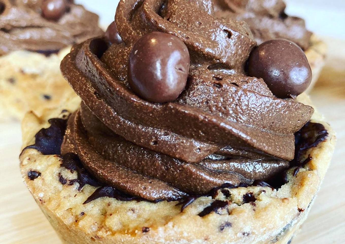 Cookie cups et mousse chocolat noir fleur de sel