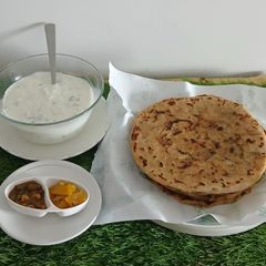 Aloo paratha A picture of Aloo paratha.