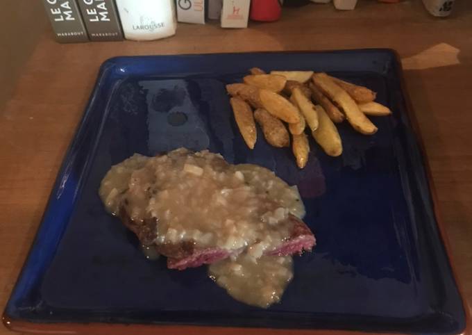 Onglet à l’échalote, frites du Touquet