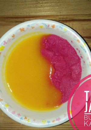 Foto resep MPASI tepung jagung kabocha buah naga