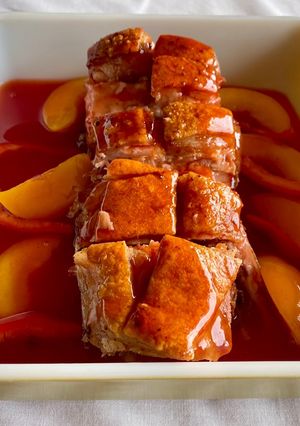 Una foto de Panceta agridulce con durazno