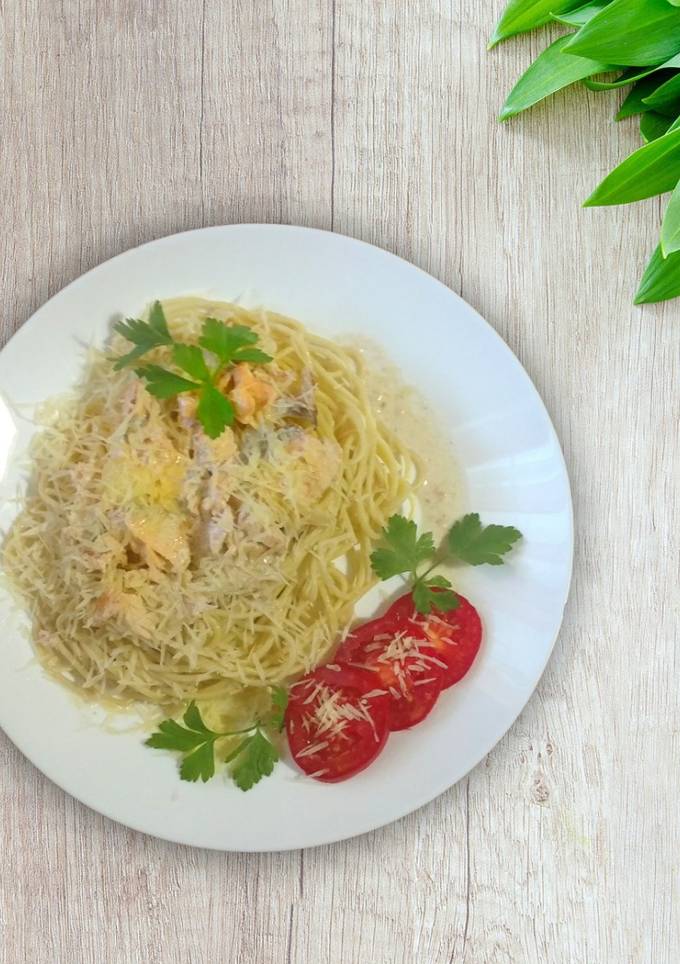 Паста с лососем и сливками