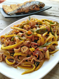 Foto resep Tumis cumi asin putren cabe ijo