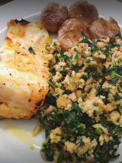 Foto de Bacalhau no forno com Migas de Broa e Batatas