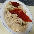 Tapa revuelto merluza con champi