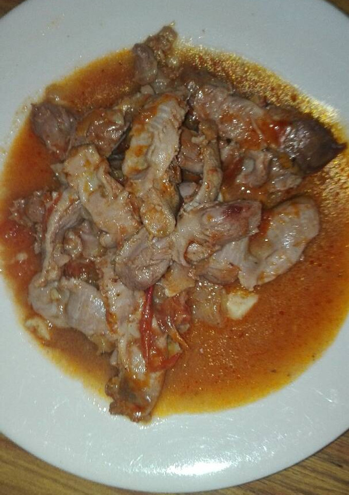 Una foto de Mollejas de pollo en caldereta