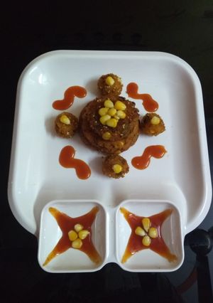 A picture of Thai corn cake.
