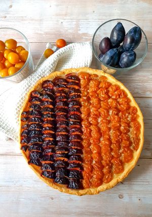 Une photo de Tarte Bi-Goût Quetsches Mirabelles