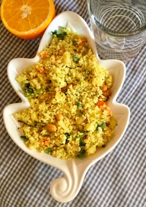 A picture of Orange millet poha.