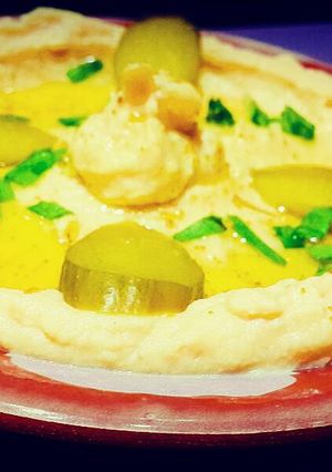صورة لوصفة حمص بالطحينة
