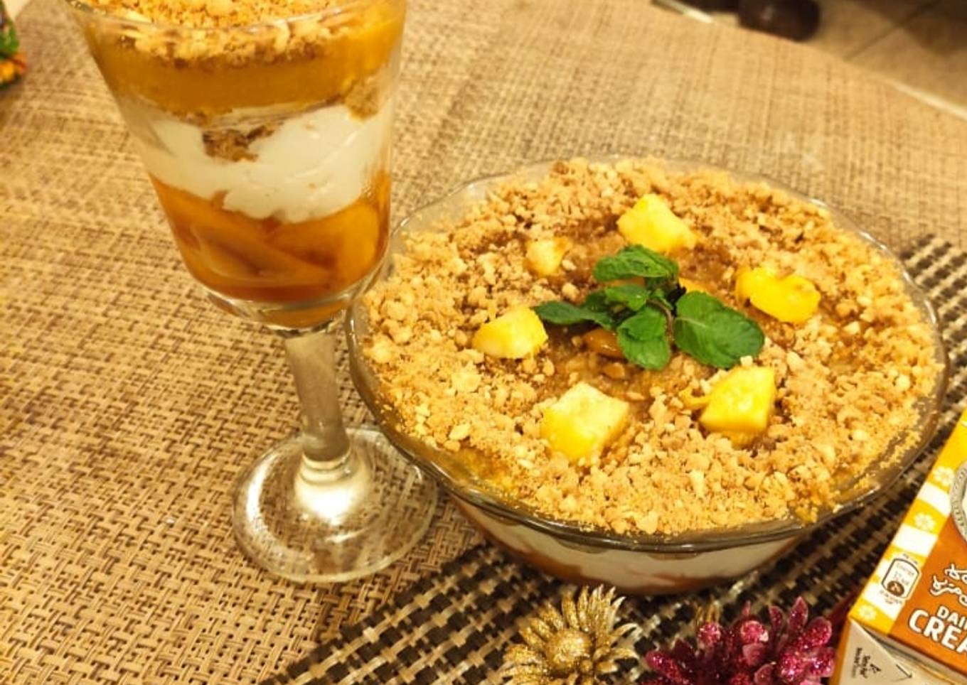 Peach mango parfait