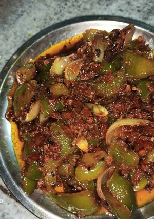 A picture of Capsicum Pyaaz Ki Sabzi.
