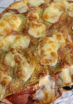 Foto principal de Lasaña de salchichas de carne o vegetarianas y berenjena