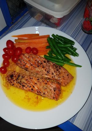 Foto resep Salmon with lemon butter souce
