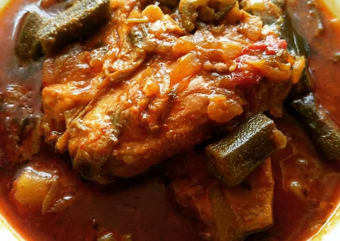 Tangy Fish curry with okra