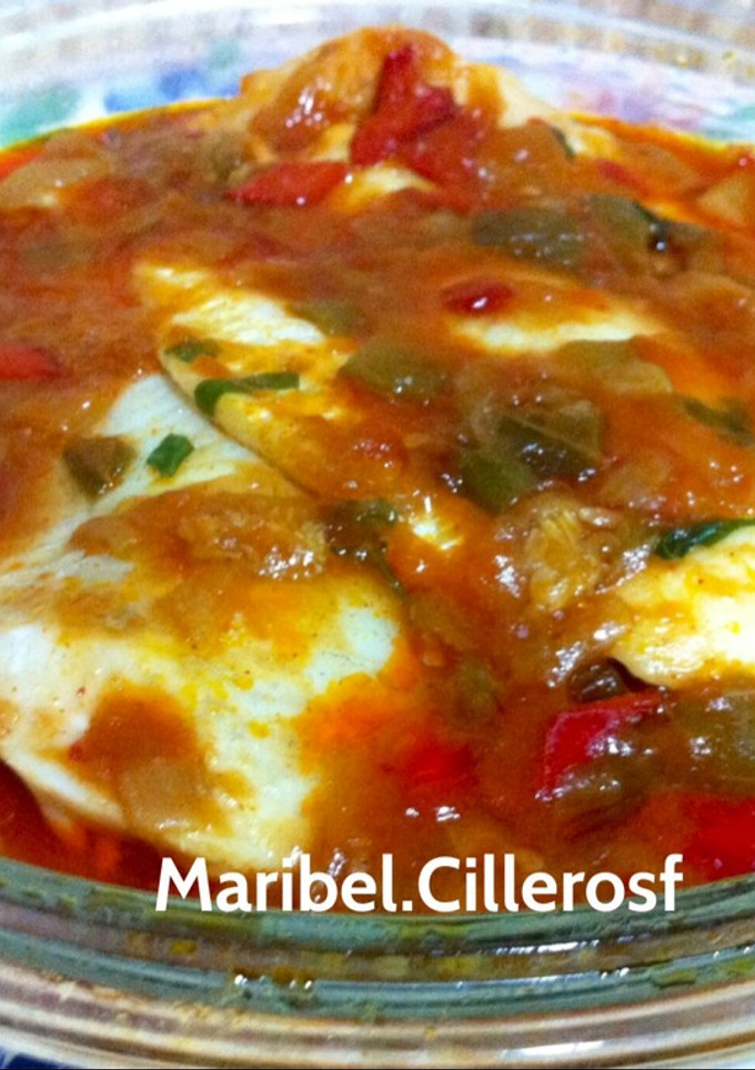 Una foto de Bacalao con pisto