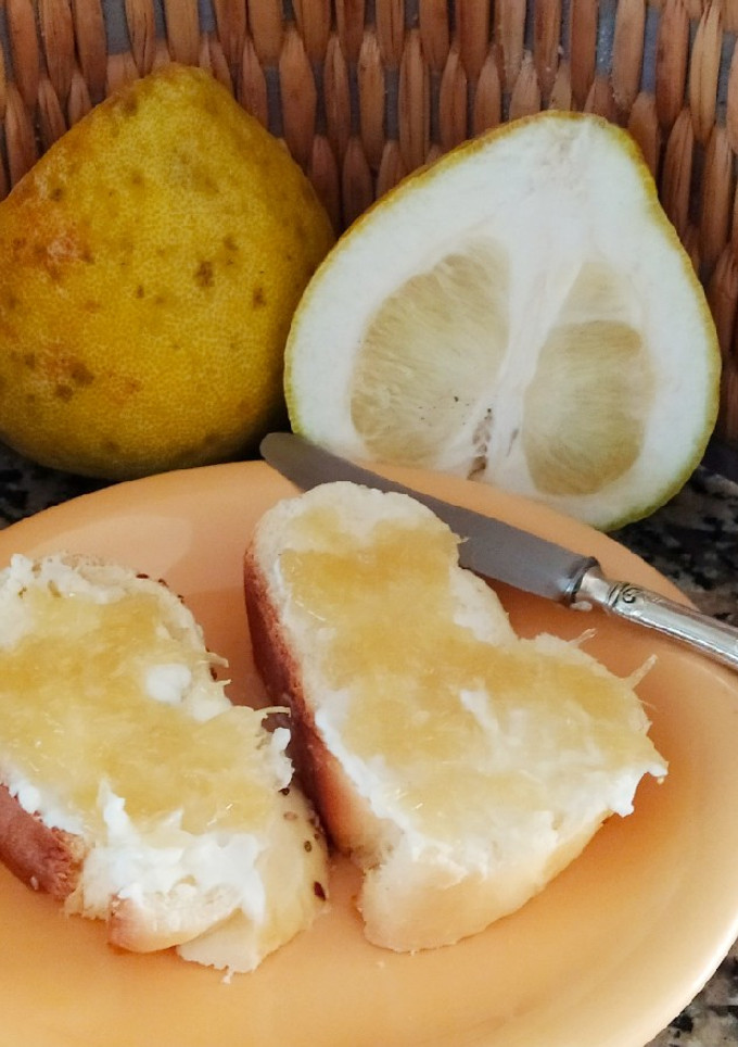 Una foto de Dulce cítrico de pomelo chino (Pamplemusa)