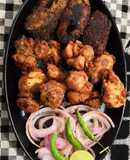 Chicken and fish platter